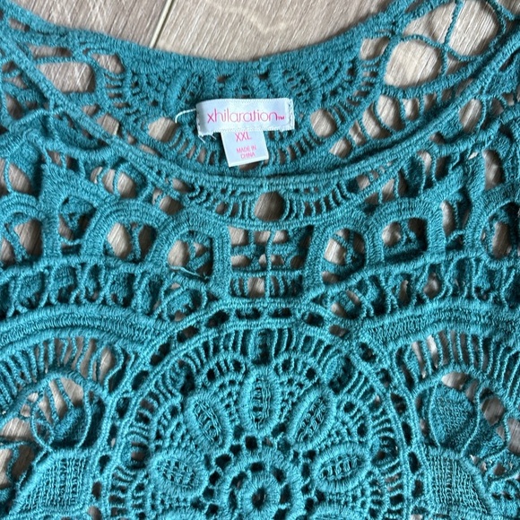 Xhilaration Teal Lace Tank Top - Picture 6 of 7